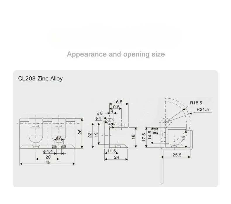 Rmu Cabinet Zinc Alloy Hinge